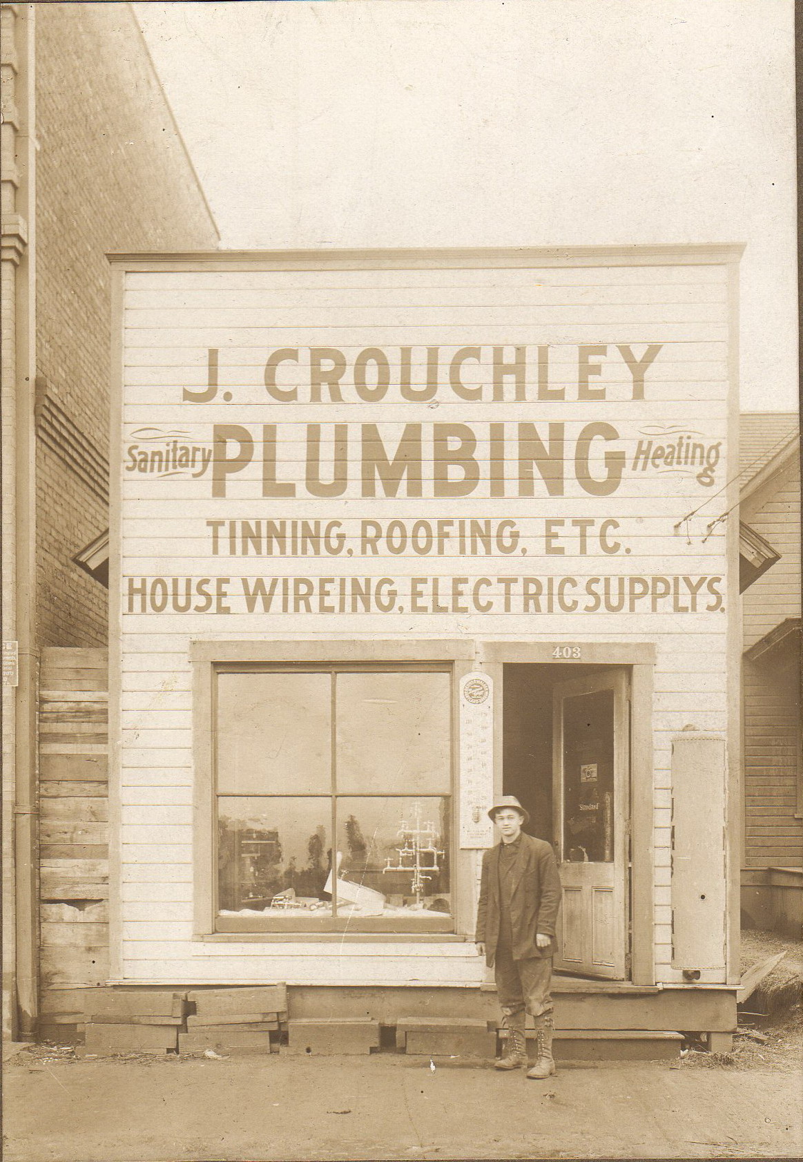 Crouchley Plumbing Earnest Crouchley  before 1910  next to 8928 North Lombard