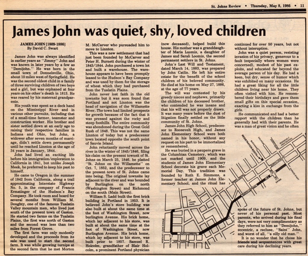 May 8 1986 David Swart on James John