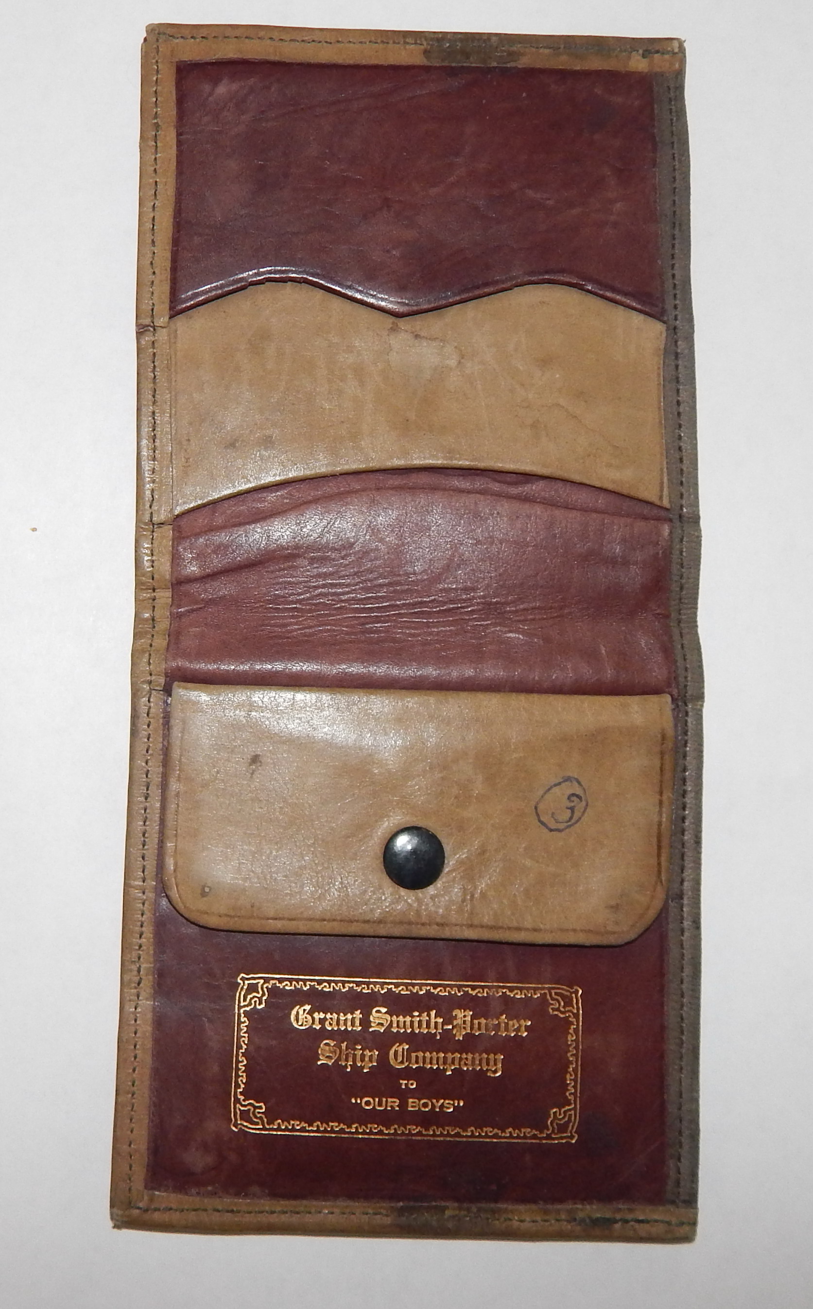 Wallet given to soldiers in WW I by the Grant, Porter, Smith ship building co. (3)