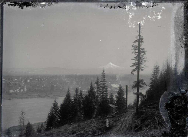 St. Johns area with Mt. St. Helens in background